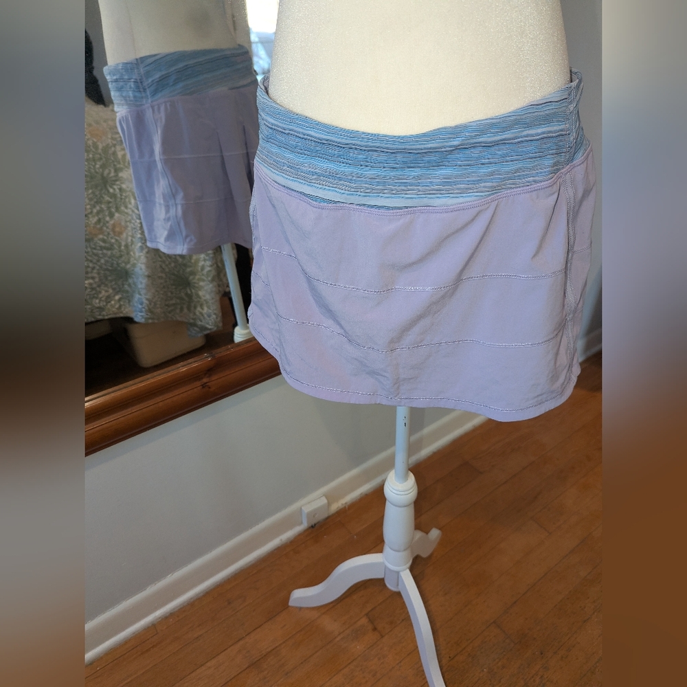 Lilac Active Skort with Blue Waistband